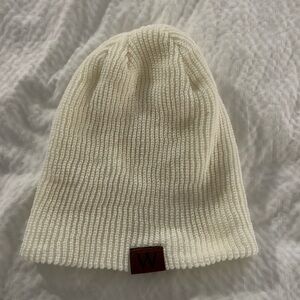 Cream colored beanie winter hat